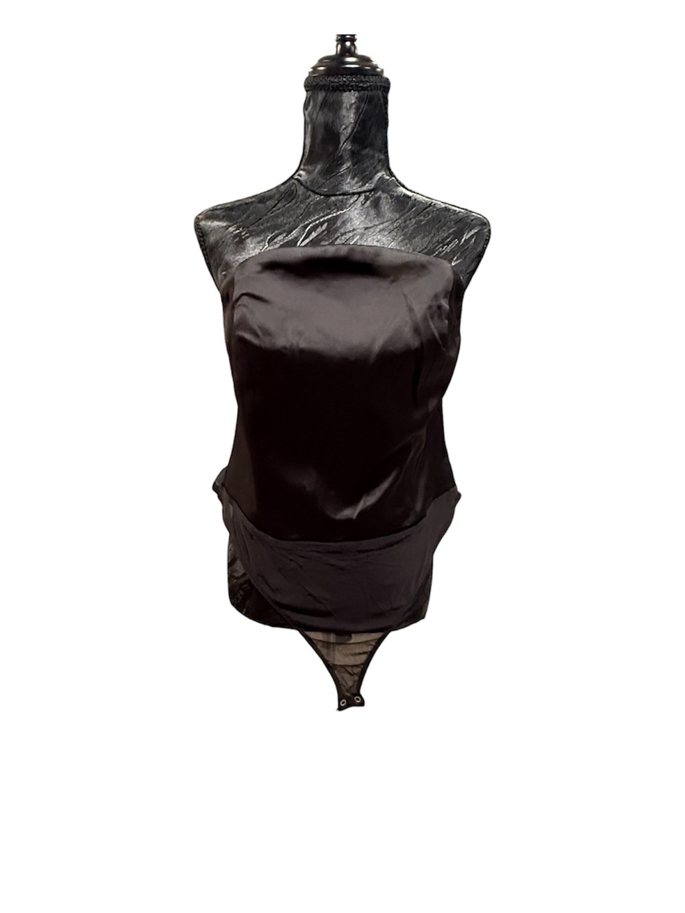 Forever 21 Black Satin Strapless Bodysuit